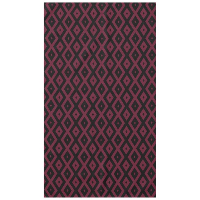 Burgundy- und Schwarz-Diamantmuster Tischdecke (Vorderseite)