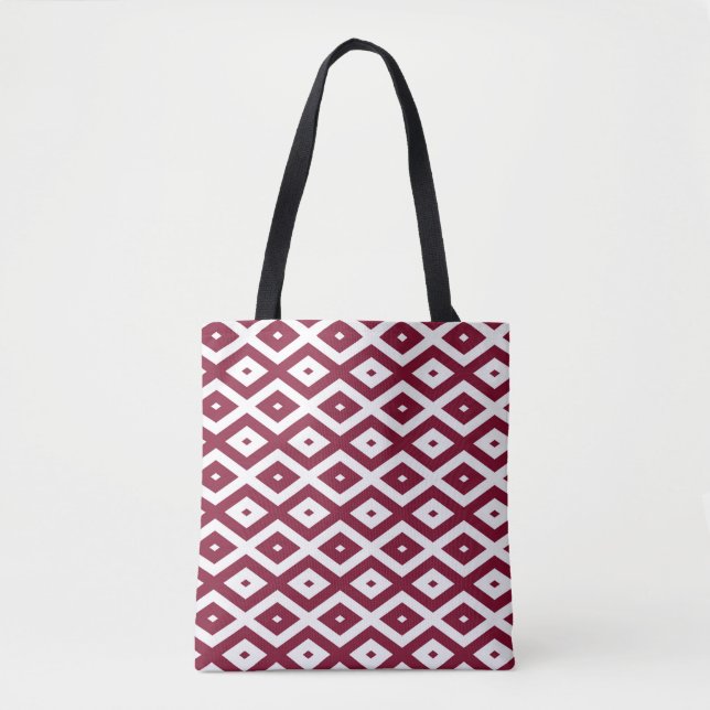 Burgundy und weißes Diamantmuster (Vorderseite)