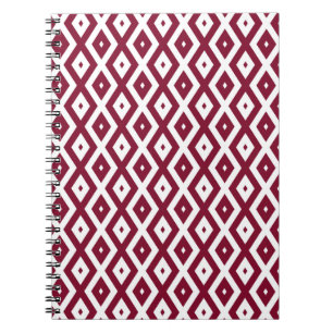 Burgundy und weißes Diamantmuster Notizblock