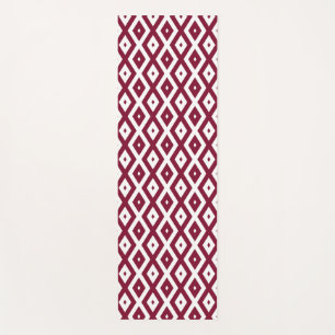 Burgundy und weißes Diamantmuster Yogamatte