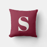Burgundy Ursprünglicher Mit Monogramm Kissen im Fr