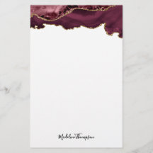 Burgundy Velvet Agate Geode Script Typografie