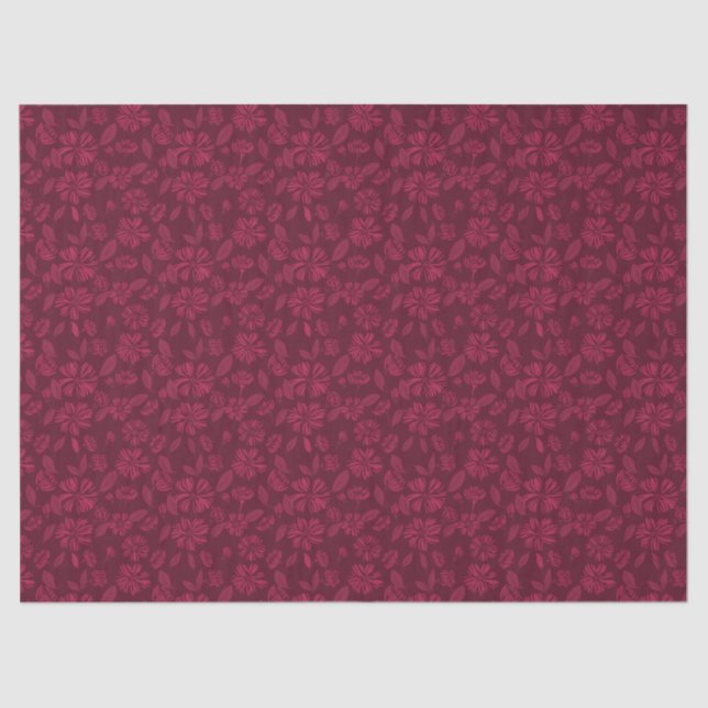 Burgundy Vintag Floral Seidenpapier (Vorderseite)