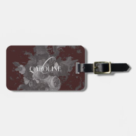 Burgundy Vintag Floral Still Life Stilvoll Gepäckanhänger