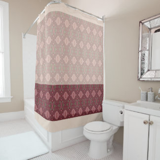 Burgundy Vintag Styled Rose Duschvorhang