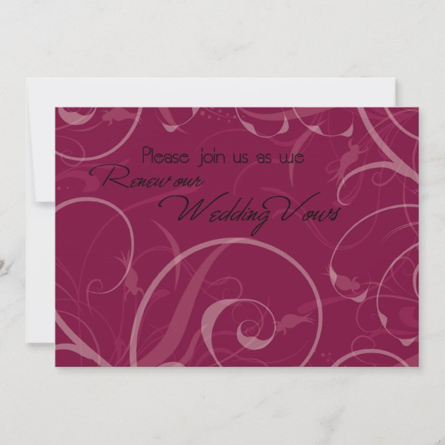 Burgundy Vow Renewal Ceremony Invitation Card Einladung (Vorderseite)