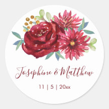 Burgundy Watercolor Blume Wedding