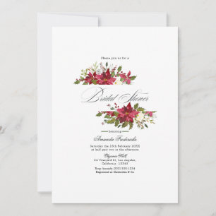 Burgundy Watercolor Blumenweihnachtsgebäck Brautpa Einladung
