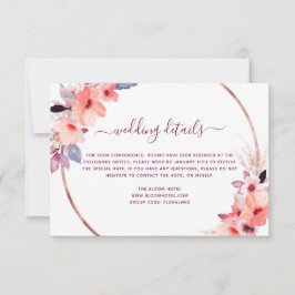 Burgundy Watercolor Floral Geometric Wedding Einladung