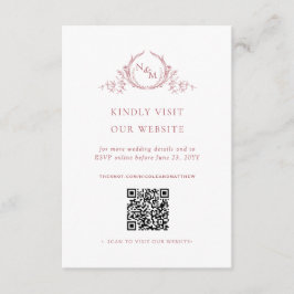 Burgundy Watercolor Monogram QR Code/UAWG Online Begleitkarte