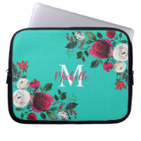 Burgundy Watercolor Peony Rosen Floral Mit Monogra