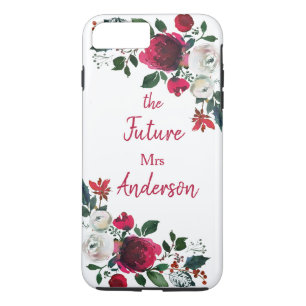 Burgundy Watercolor Rose Floral the Future Mrs. Case-Mate iPhone Hülle