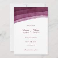 Burgundy Watercolor Save the Date