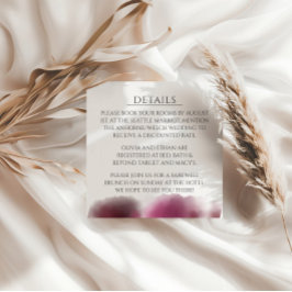 Burgundy Watercolor Wedding - Elegantes Script Begleitkarte