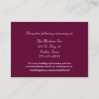 Burgundy Wedding Cards Begleitkarte
