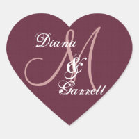 Burgundy Wedding Damask Monogramm eines ersten V16