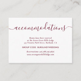 Burgundy Wedding Hotel Unterkunftskarten Begleitkarte