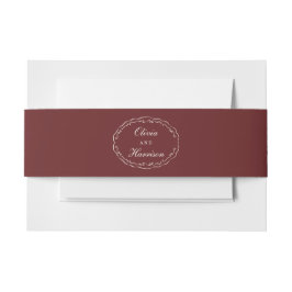 Burgundy Wedding Invitation Belly Band