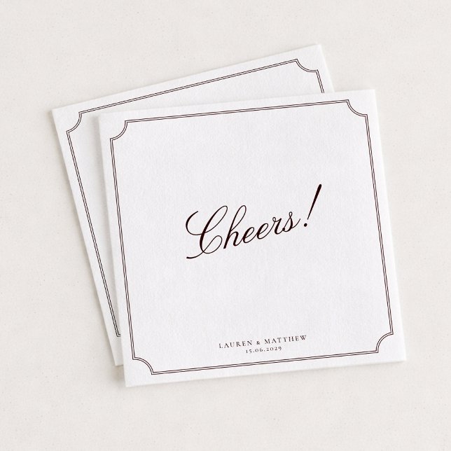 Burgundy Wedding Napkins Cheers Serviette (Von Creator hochgeladen)