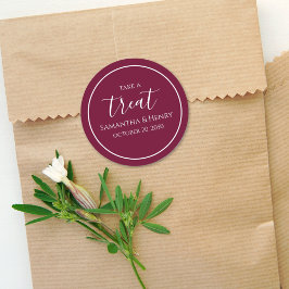 Burgundy Wedding Party für Custom Runder Aufkleber