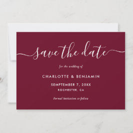Burgundy Wedding Save The Date