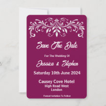 Burgundy Wedding Save the Date Card
