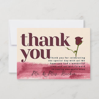 Burgundy wedding thank you cards dankeskarte