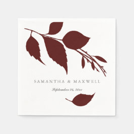 Burgundy Wedding Theme Custom Cocktail Napkins Serviette