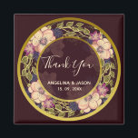 Burgundy Wedding Vielen Dank Magnet<br><div class="desc">Burgund Blumenreath Gastgeschenk Hochzeit Magnet. Moody romantische,  dunkle Farben,  trendig,  elegant,  stilvoll. Einzigartiges Blumendesign,  handgezeichnet,  nur auf einigen Zazzle-Produkten platziert.</div>