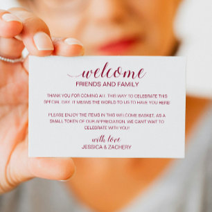 Burgundy Wedding Willkommensgeschenk Beutel Platzkarte