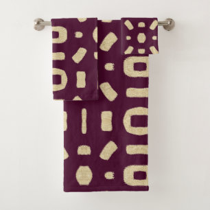 Burgundy Wein wie afrikanisches Kuba Kente Mud Tuc Badhandtuch Set