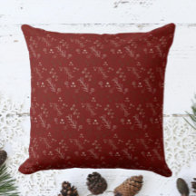Burgundy Whimsy Doodle Throw Kissen