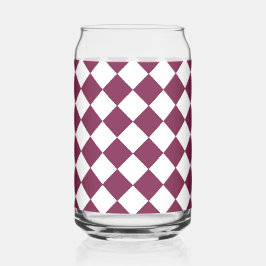 Burgundy White Checker Diamond Pattern Dosenglas