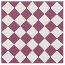 Burgundy White Checker Diamond Pattern Stoff