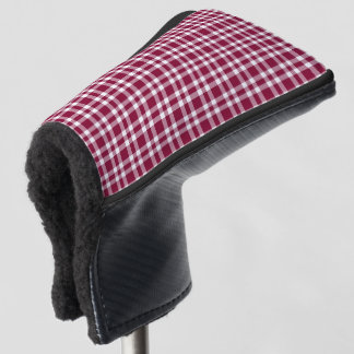 Burgundy White Plaid Pattern Golf Headcover