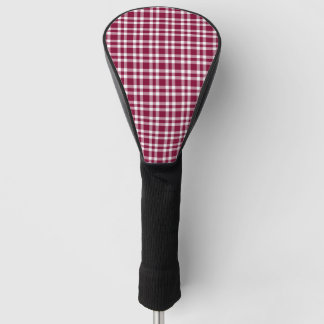 Burgundy White Plaid Pattern Golf Headcover