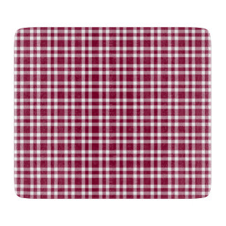 Burgundy White Plaid Pattern Schneidebrett