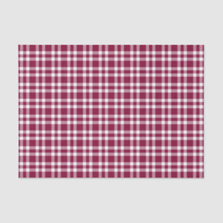 Burgundy White Plaid Pattern Seidenpapier