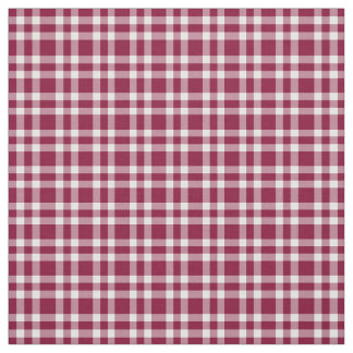 Burgundy White Plaid Pattern Stoff