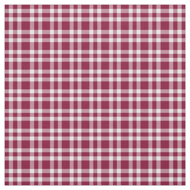 Burgundy White Plaid Pattern Stoff (Muster)
