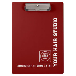 Burgundy White Salon Logo Pros clipboard Klemmbrett