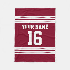 Burgundy White Sports Jersey Fleecedecke