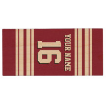 Burgundy White Team Jersey Name