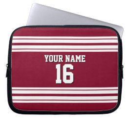 Burgundy White Team Jersey Name Laptopschutzhülle