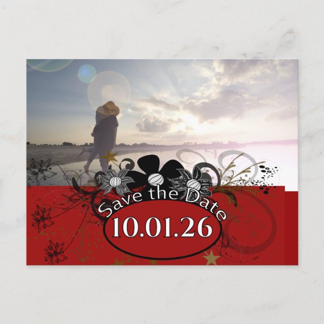 Burgundy Wine Deep Red YOUR Foto Ankündigungspostkarte (Vorderseite)