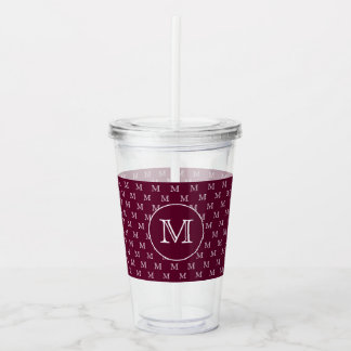 Burgundy Wine Personal Monogram Muster Acryltrinkbecher