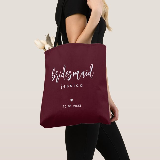 Burgundy Wine Simple Modern Bridesmaid Script (Von Nahem)