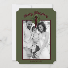 Burgundy Wreath Personalisierte Weihnachtskarte Save The Date