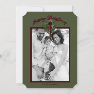 Burgundy Wreath Personalisierte Weihnachtskarte Save The Date