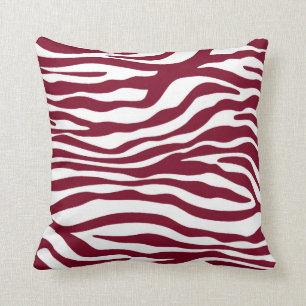 Burgundy Zebra Animal Print Kissen
